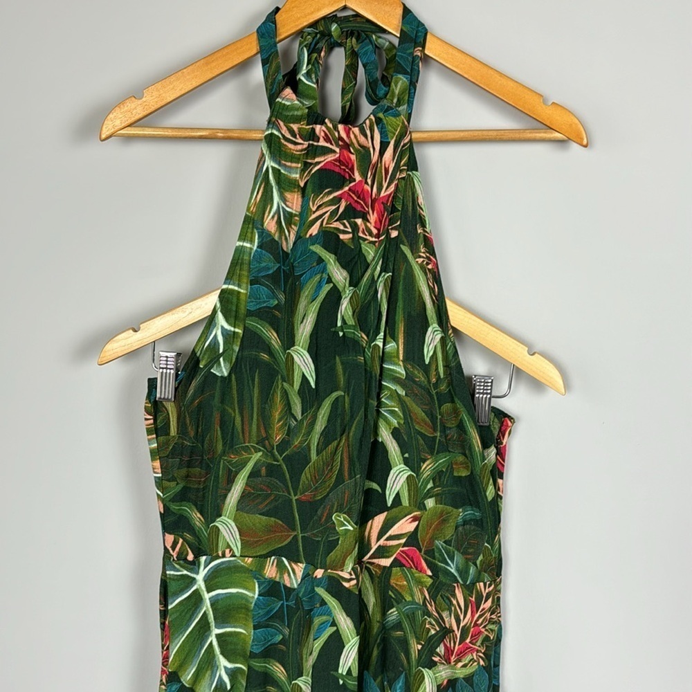 Farm Rio For Anthropologie Foliage Jungle Cutout Cover Up Maxi Dress. Size XL. - Picture 2 of 12